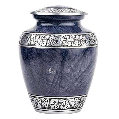 Product: INTAJ Cloud Purple Aluminum Cremation Urn for Human Ashes - Adult 200 lbs Capacity, Threaded Lid Metal Funeral Urn - Decorative Memorial Urns for Burial or Niche, Secure & Lightweight Casket Jar