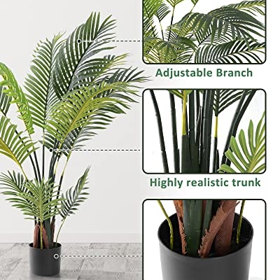 Product: KELOTEVEN Artificial Tree - Areca Palm Faux Trees Outdoor - Artificial Plants for Home Decor Indoor - 4ft Tropical Decor Areca Palm Tree with 12 Leaves, Home Office, Living Room Decoration, AP120