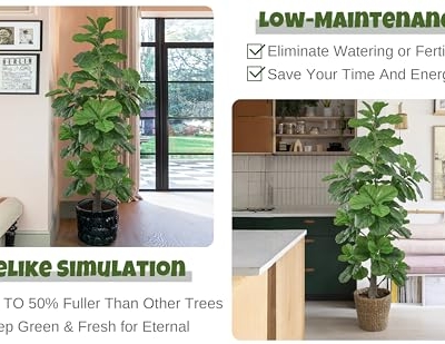 Product: Roselywed Artificial Fiddle Leaf Fig Tree 6FT with Realistic 148 Leaves 71 Inch Fake Ficus Lyrata Potted Plant for Indoor Outdoor Garden Landscaping Decor Housewarming Gift (6FT, 1Pack)
