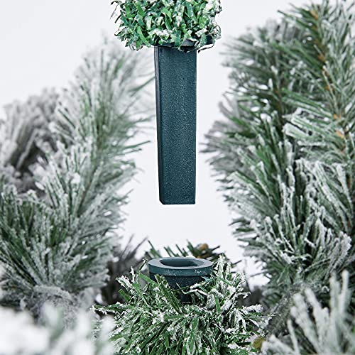 Silky Flower Store Yaheetech Snow Flocked Fir Pencil Christmas Tree, Slim Corner Artificial Xmas Tree, Metal Stand, White, 6Ft 5 5 Product: Yaheetech 6Ft Snow Flocked Fir Pencil Christmas Tree Slim Corner Hinged Artificial Xmas Tree with 814 Branch Tips and Metal Stand, Holiday Decoration for Home, Office, Party, White