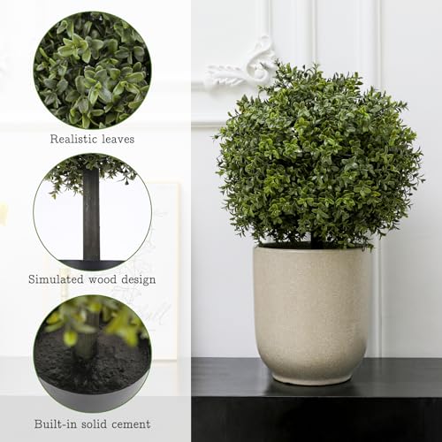 Silky Flower Store Artificial Boxwood Topiary Tree, Faux Potted Shrub, Green Indoor Outdoor Decor, 60cm x 40cm 3 3 Product: Veryhome Artificial Topiary Boxwood Trees 1 pc, 23.6inch Artificial Potted Shrubs, Faux Ball Plants in Pot for Indoor and Outdoor, Home, Garden Decor(Green)