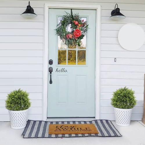 Product: 2ft Artificial Topiary Ball Trees Set of 2 - Faux Cedar Sphere Plants for Outdoor Decor