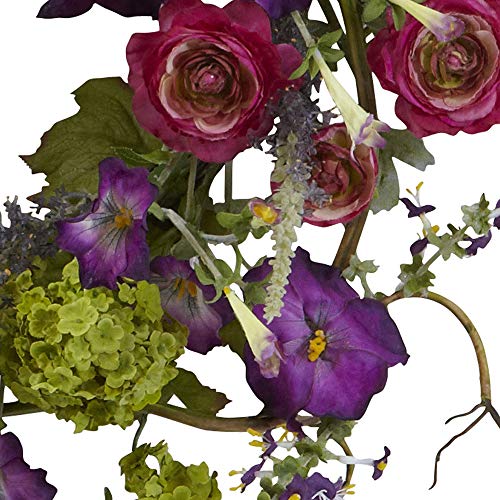 Silky Flower Store Artificial Veranda Garden Wreath, Decorative Faux Floral Door Wreath, Natural Greenery Home Décor 20in. 2 2 Product: Nearly Natural 20in. Artificial Veranda Garden Wreath