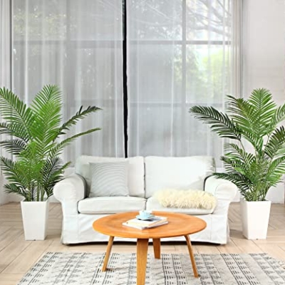 Product: Fopamtri Artificial Areca Palm Plant 5 Feet Fake Palm Tree with 17 Trunks Faux Tree for Indoor Outdoor Modern Decoration Dypsis Lutescens Plants in Pot for Home Office (Set of 2)