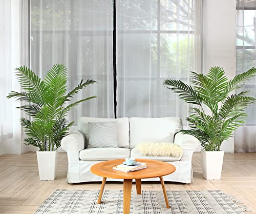 Product: Fopamtri Artificial Areca Palm Plant 5 Feet Fake Palm Tree with 17 Trunks Faux Tree for Indoor Outdoor Modern Decoration Dypsis Lutescens Plants in Pot for Home Office (Set of 2)