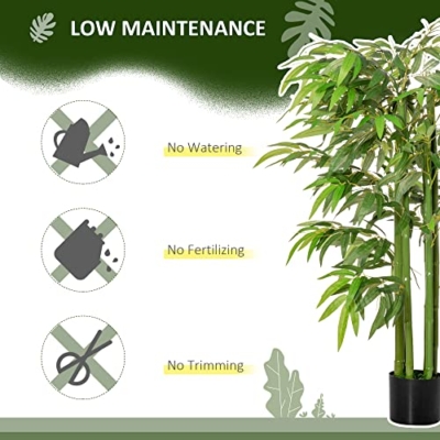 Product: HOMCOM 4.5FT Artificial Bamboo Tree, Decorative Faux Plant in Nursery Pot for Indoor or Outdoor Decor