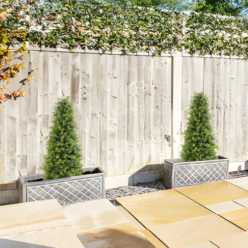 Product: Binnny Flower 3ft Artificial Boxwood Topiary Trees, Set of 2 – UV Resistant Faux Evergreen Shrubs and Bushes for Outdoor Planters, Realistic Fake Plants for Front Porch Outside Patio Yard, 3 Foot Tall