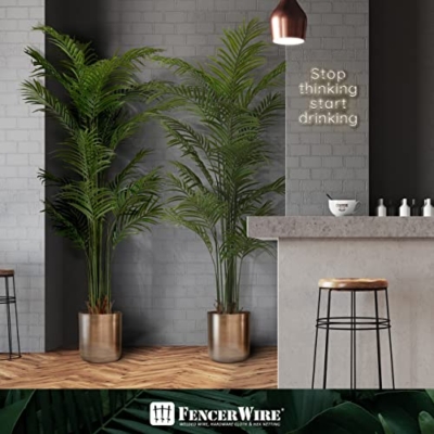 Product: Fencer Wire Artificial Palm Tree - 5/6/7 Feet Faux Dypsis Lutescens Potted Plant for Modern Home Office Decor, Perfect Housewarming Gift