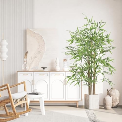 Silky Flower Store Artificial Bamboo Tree Faux Silk Plant, Lifelike Home Office Decor, 5FT 10 10 Product: YOLEO 5FT Artificial Bamboo Tree - Lifelike Faux Silk Plant for Home & Office Decor