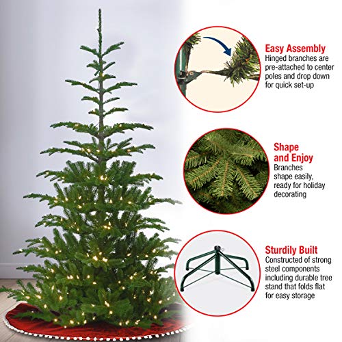 Product: National Tree Company 'Feel Real' Pre-lit Artificial Christmas Tree | Includes Pre-strung White Lights and Stand | Norwegian Spruce - 7.5 ft