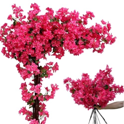 Product: haplous Pack of 16 - Artificial Bougainvillea Flower Stems Silk Bougainvillea Long Branches Full Blossoms for Home Wedding Table Centerpiece Shower Event Backdrop Indoor Outdoor Decorations (Fuchsia)