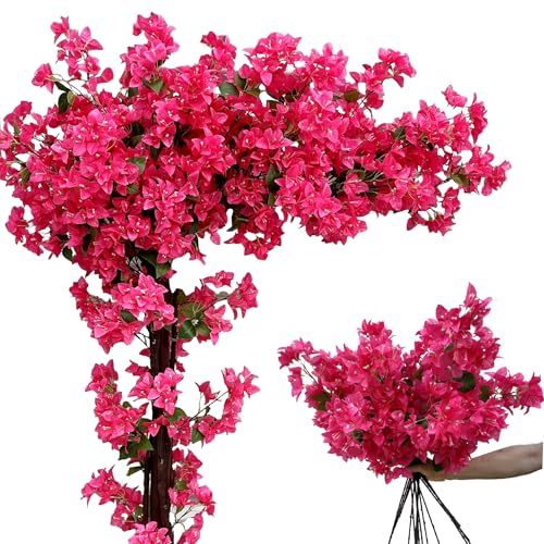haplous Pack of 16 - Artificial Bougainvillea Flower Stems Silk Bougainvillea Long Branches Full Blossoms for Home Wedding Table Centerpiece Shower Event Backdrop Indoor Outdoor Decorations (Fuchsia) - Artificial Flower Arrangements Product: haplous Pack of 16 - Artificial Bougainvillea Flower Stems Silk Bougainvillea Long Branches Full Blossoms for Home Wedding Table Centerpiece Shower Event Backdrop Indoor Outdoor Decorations (Fuchsia)