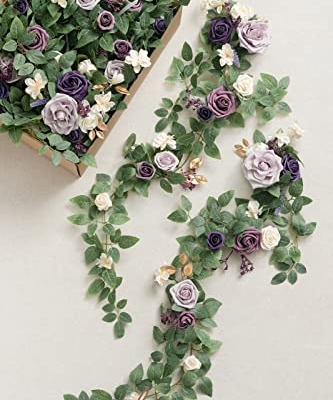 Silky Flower Store Lilac Purple Gold Wedding Chair Decorations, Aisle Floral Swag Faux Arrangement, 10pcs, 30 11 11 Product: Ling's Moment 10pcs Wedding Chair Decorations Aisle Floral Swag Artificial Pew Flowers Hanging Garland Lilac Purple Gold for Ceremony Reception Church Rose Floral Faux Arrangement Party Outdoor Decor