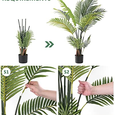 Product: KELOTEVEN Artificial Tree - Areca Palm Faux Trees Outdoor - Artificial Plants for Home Decor Indoor - 4ft Tropical Decor Areca Palm Tree with 12 Leaves, Home Office, Living Room Decoration, AP120