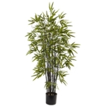 Product: Nearly Natural 5417 Black Bamboo Tree, 4-Feet, Green, 9" x 9" x 55"