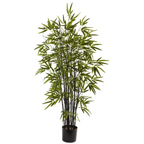 Product: Nearly Natural 5417 Black Bamboo Tree, 4-Feet, Green, 9" x 9" x 55"