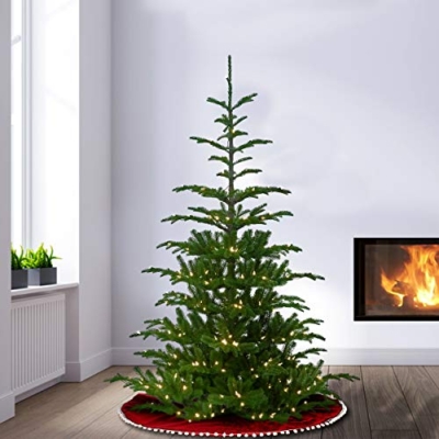 Product: National Tree Company 'Feel Real' Pre-lit Artificial Christmas Tree | Includes Pre-strung White Lights and Stand | Norwegian Spruce - 7.5 ft