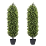 Product: Aoutyers 4ft Artificial Boxwood Topiary Trees Set of 2 - UV Resistant Faux Plants for Outdoor/Indoor, Realistic 48in Fake Bushes and Shrubs for Front Porch, Planter, Patio - Low Maintenance