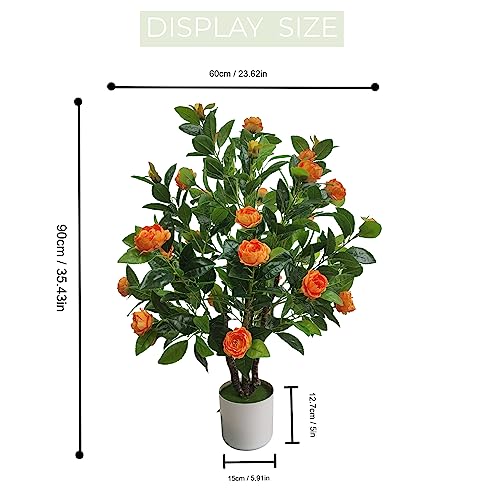 Product: ECOFOREST Artificial Camellia Tree 35in Faux Floral Plant with Red Flowers and Green Leaves - No Maintenance Indoor Outdoor Office Home Porch Decor Housewarming Gift(1 Pack - RED)