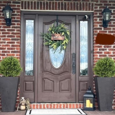 Product: 2ft Artificial Topiary Ball Trees Set of 2 - Faux Cedar Sphere Plants for Outdoor Decor