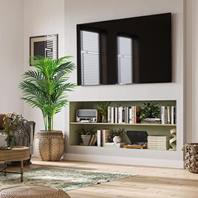 Product: VIAGDO Artificial Areca Palm Tree 4ft Tall Fake Palm Tree Decor with 12 Trunks Faux Tropical Palm Silk Plant Potted Dypsis Lutescens Plants for Modern Home Office Floor Corner Decor Indoor, 2 Pack