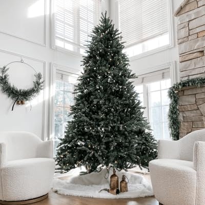 Product: KING OF CHRISTMAS 7ft Blue Spruce Artificial Christmas Tree Unlit, Tribeca Blue Spruce Xmas Tree with Foldable Base, Hinged Sections 1875 PVC Christmas Tree for Home, Office and Holliday Decor