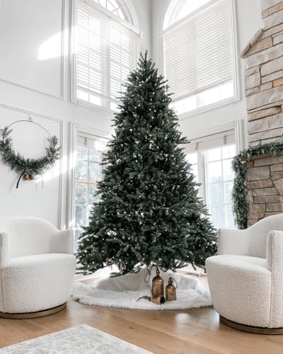Product: KING OF CHRISTMAS 7ft Blue Spruce Artificial Christmas Tree Unlit, Tribeca Blue Spruce Xmas Tree with Foldable Base, Hinged Sections 1875 PVC Christmas Tree for Home, Office and Holliday Decor