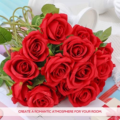 Silky Flower Store Artificial Roses, Long Stem Silk Flowers, Red, 100 Pieces, Faux Crimson Rose Bouquet, 20in 11 11 Product: Jexine 100 Pieces Artificial Roses Flowers Bulk, Long Stem Realistic Fake Silk Roses Bouquet for Table Centerpiece Vases Wedding Party Home Kitchen Decor (Red)