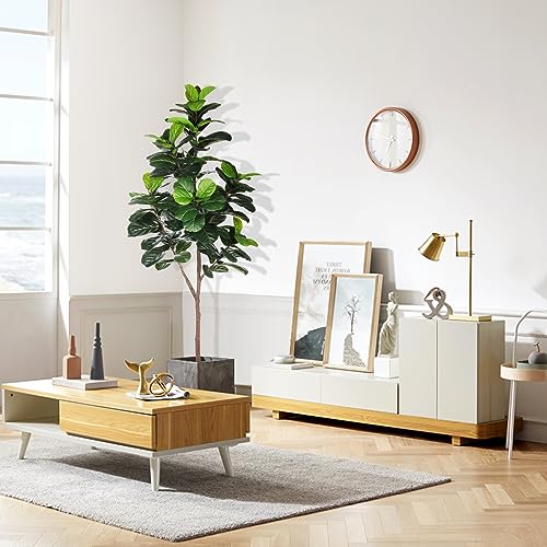Product: LYERSE Artificial Fiddle Leaf Fig Tree - 6.5ft Faux Ficus Lyrata Plant with 108 Fiddle Leaves Fake Fig Silk Tree in Pot Artificial Tree for Indoor Outdoor Home Office Perfect Housewarming