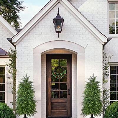 Product: YEMMEN 2 Pack 4ft Artificial Cedar Topiary Trees for Outdoor Front Porch Décor, UV Rated Fake Potted Plants for Indoor and Outdoor Use