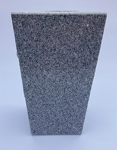 Product: Upstate Stone Works Granite Vase Tapered (5"x4"x9") Gray Cemetery Grave