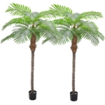 Product: AnTing Artificial Palm Trees 6.5ft Tall Fake Tree for Outside, 78in 15Leaves Large Palm Trees for Patio Pool Home Office Decor【Increased UV Protection】（2 Pack）