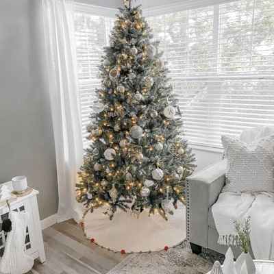 Product: KING OF CHRISTMAS 7ft Blue Spruce Artificial Christmas Tree Unlit, Tribeca Blue Spruce Xmas Tree with Foldable Base, Hinged Sections 1875 PVC Christmas Tree for Home, Office and Holliday Decor