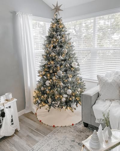 Product: KING OF CHRISTMAS 7ft Blue Spruce Artificial Christmas Tree Unlit, Tribeca Blue Spruce Xmas Tree with Foldable Base, Hinged Sections 1875 PVC Christmas Tree for Home, Office and Holliday Decor