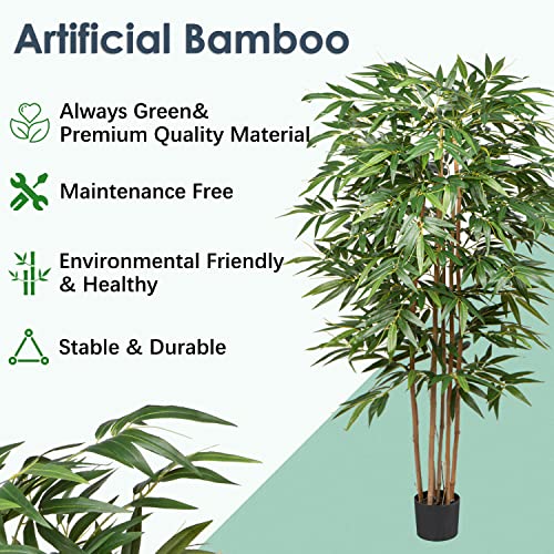 Product: Artificial Bamboo Silk Tree, 6 Ft Tall Fake Bamboo Plants 72in Faux Bamboo Tree Large Floor Potted Plants for Living Room, Garden, Office Indoor/Outdoor Decor