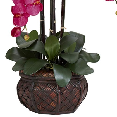Silky Flower Store Nearly Natural Phalaenopsis Silk Flower Arrangement, Decorative Vase, Oriental Style Faux Floral, Beauty 12 x 12 x 35 7 7 Product: Nearly Natural 1211-BU Phalaenopsis with Decorative Vase Silk Flower Arrangement, Beauty 12" x 12" x 35"