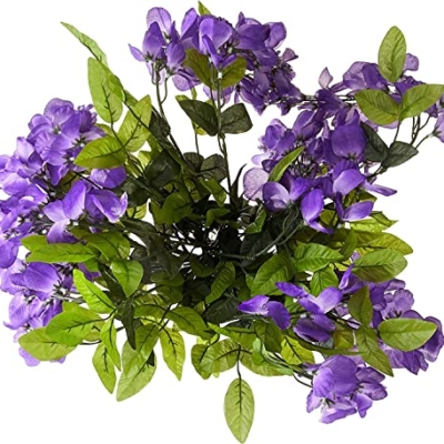 Silky Flower Store Artificial Lavender Wisteria Hanging Plants, 2pcs 15 Stem Purple Faux Florals, Wedding Garden Decor, UV Resistant 32.5cm 12 12 Product: Admired By Nature 2pcs 15 Stem Lavender Wisteria Hanging Plants - Perfect for Outdoor Decor, Weddings, Gardens, and Graves