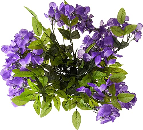 Silky Flower Store Artificial Lavender Wisteria Hanging Plants, 2pcs 15 Stem Purple Faux Florals, Wedding Garden Decor, UV Resistant 32.5cm 4 4 Product: Admired By Nature 2pcs 15 Stem Lavender Wisteria Hanging Plants - Perfect for Outdoor Decor, Weddings, Gardens, and Graves