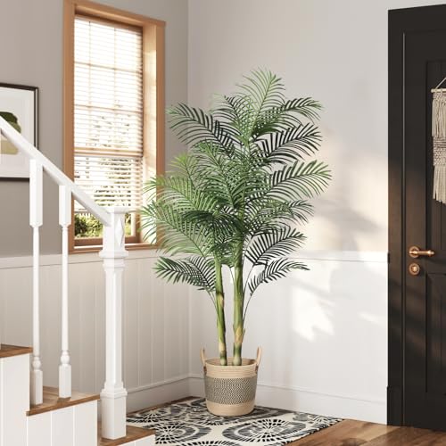 Silky Flower Store Artificial Golden Cane Palm Tree, 6FT Dense Lifelike Faux Indoor Plant, Home Office Apartment Decor, 6FT 2 2 Product: Kazeila Artificial Plants Indoor - 6FT Fake Golden Cane Palm Tree with Dense Lifelike Foliage - Perfect for Home, Office & Apartment Decor
