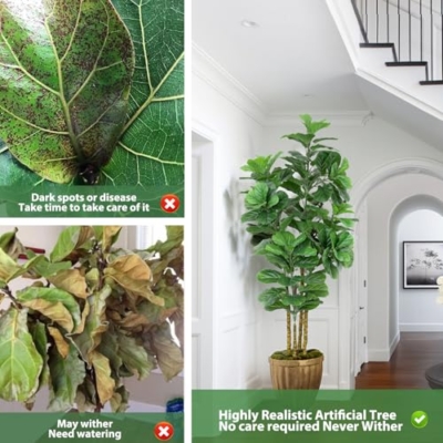 Product: 6ft Artificial Fiddle Leaf Fig Tree in Pot,Faux Fiddle Leaf Fig Tree,Large Artificial Tree for Living Room Office Home Decor and Housewarming Gift (1 Pack)