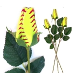 Product: Softball Rose (Pack of 3) - Handmade with Authentic Premium Softball Covers - Original Design by Sports Roses