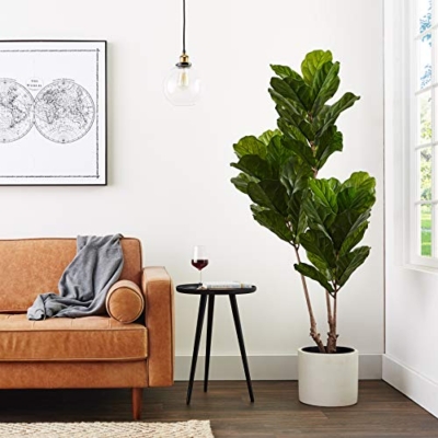 Product: Nearly Natural 65IN Tall Artificial Fiddle Leaf Fig Tree Indoor/Outdoor Home Décor, Fake Tree with Black Nursery Planter, Faux Fiddle Leaf Fig Tree for Patio or Porch, UV Resistant