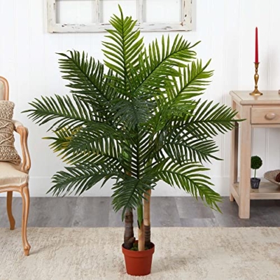 Silky Flower Store Artificial Areca Palm Tree, Nearly Natural Real Touch, Indoor Faux Plant Décor, 4ft 48in x 36in 8 8 Product: Nearly Natural 4ft. Areca Palm Tree (Real Touch)