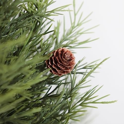 Product: UV Resistant 3ft Artificial Cedar Topiary Trees Faux Cedar Bush with Pine Cone Indoor&Outdoor use for Garden Decor(Set of 2)