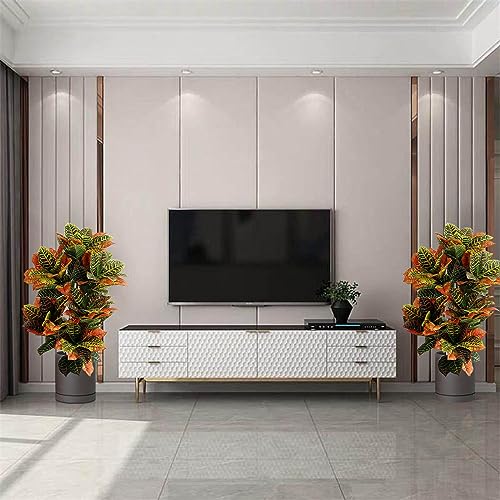 Product: momoplant Artificial Croton Plant, 39inch Faux Fiddle Leaf fig Tree, Artificial Trees for Home Decor, Ficus Lyrata Tree with Plastic Pot, Silk Plants for Home Decor Indoor