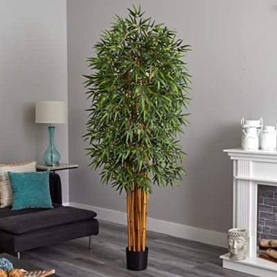 Product: Nearly Natural 7ft. Curved Bamboo Silk Tree