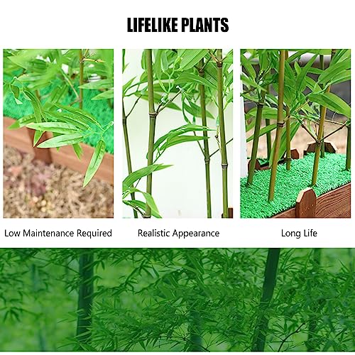 Silky Flower Store Artificial Bamboo Tree with Wood Base, Indoor Outdoor Faux Bamboo Decor, Feng Shui Landscaping Plant, 1.8m High 5 5 Product: Greenery Plant Artificial Plant Faux Bamboo Plant, Artificial Bamboo Tree with Wood Base, Indoor Space Partition Screen Outdoor Landscaping Fence, Feng Shui Decor(1.8m High,100cm/39.4in - 16 Banboo)