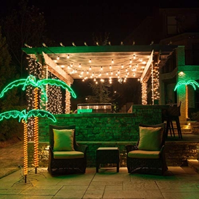 Product: LED Deluxe Rope Light Palm Tree - Green - 7' Deluxe LED Lighted Palm Tree