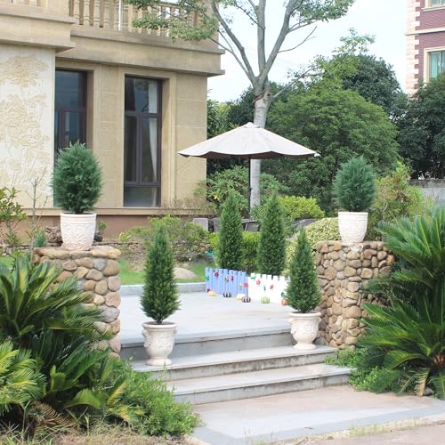 Product: Artificial Topiary Trees 3 Foot Artificial Cedar Trees UV Resistant Potted Plant Set of 2 Faux Bushes Fake Shrubs for Outdoor Indoor Front Porch Garden
