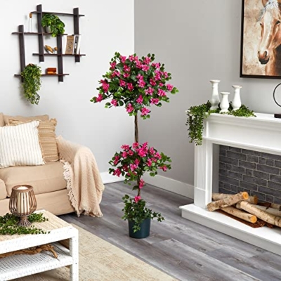 Product: Nearly Natural 5228 Mini Bougainvillea Topiary Beauty, 5-Feet,9" x 9" x 62.5" , Green